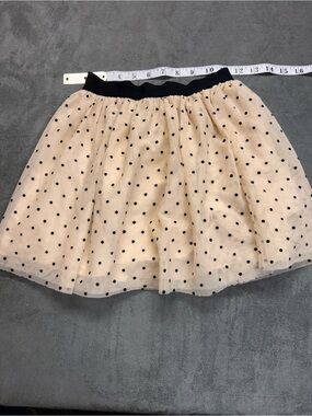 GAP Cream Tulle Skirt with Black Polka Dots